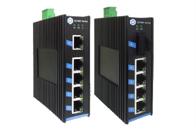 IS1000-1005L/1105L系列DIN导轨式IP40金属机身非网管工业交换机以太网交换机