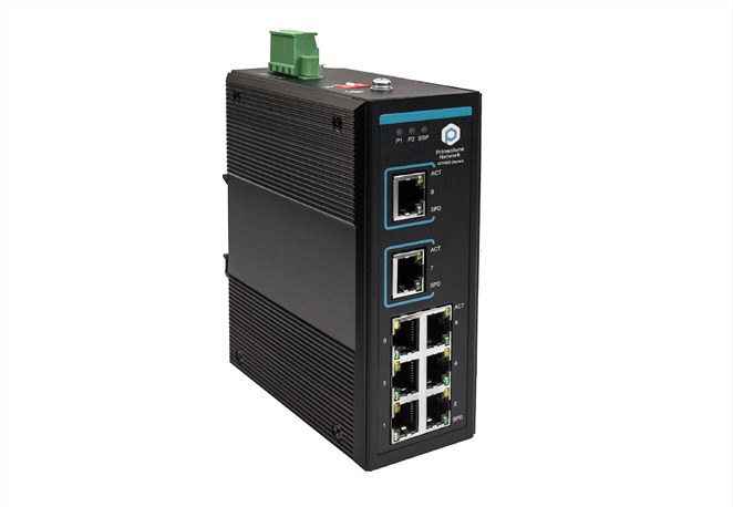 IS1000-1008-2DC金属DIN导轨式卡轨式百兆非管理型工业交换机以太网交换机8百兆口IP40等级