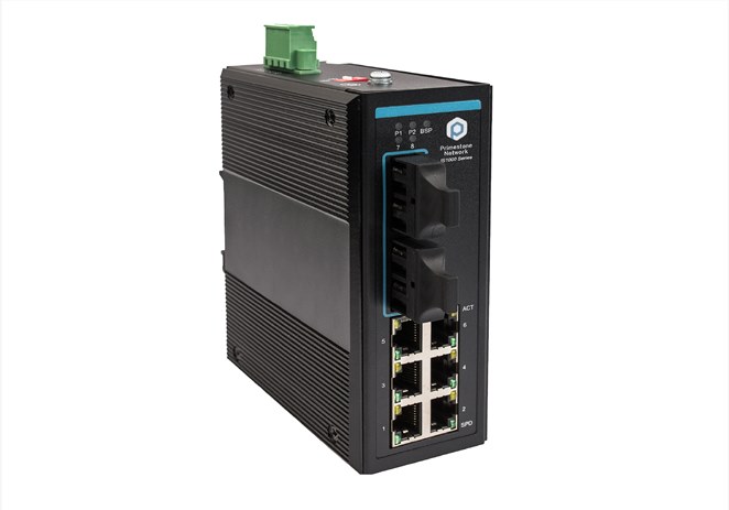 IS1000-1208系列IP40金属机身百兆非管理型工业交换机以太网交换机6百兆电口+2百兆光口
